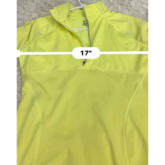 Champion XS Neon Yellow Duo Dry 1/4 Zip Pullover Athletic Running Jacket - Picture 15 of 16